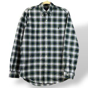 POLO RALPH LAUREN Men’s Long-Sleeve Blue and Green Plaid Button Down Shirt